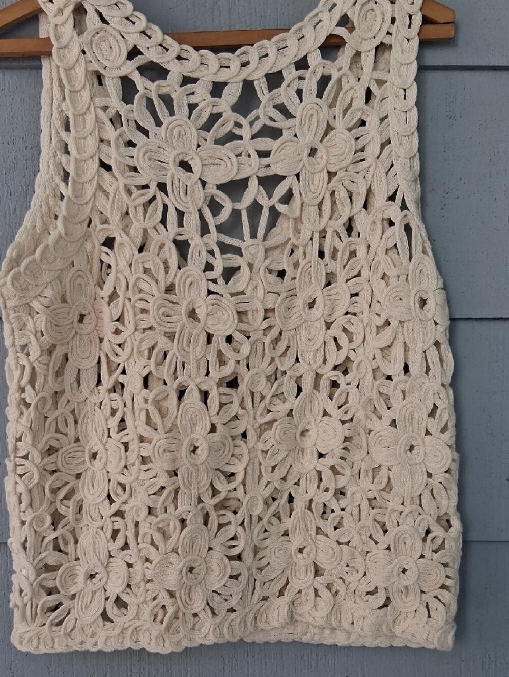 Crochet Floral Openwork Vest - Picture 3 of 3